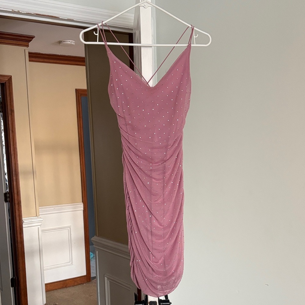 Windsor Mauve Ruched Mini Dress - Picture 2 of 2